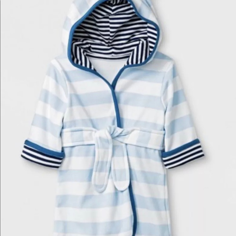 Cloud Island baby Boys Stripe Knit Bathrobe 6-9M